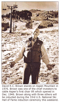 David Brown stands on Aspen Mountain in 1976