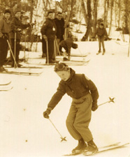 A young pupil of the Walter Foeger Natur Teknik Ski School circa 1962